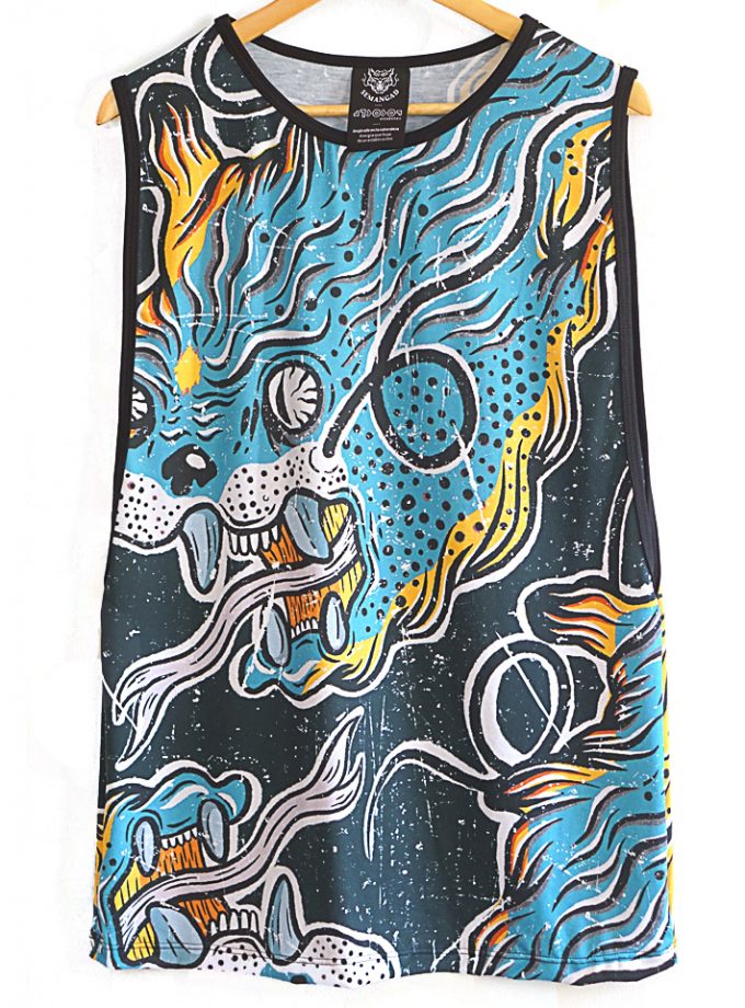 Polera sin mangas tigre japonés