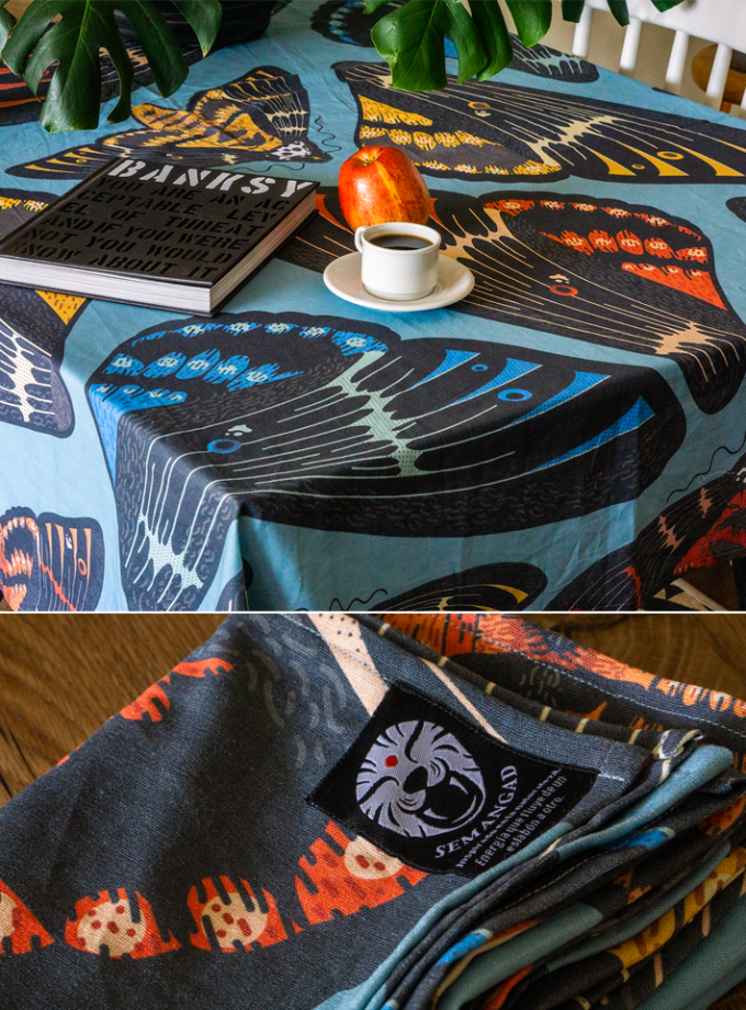 Mantel lino Mariposa esfinge